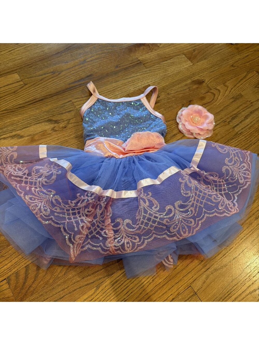 WEISSMAN SMALL CHILD PURPLE PINK BALLET COSTUME JAZZ COMPETITION DANCE 12560